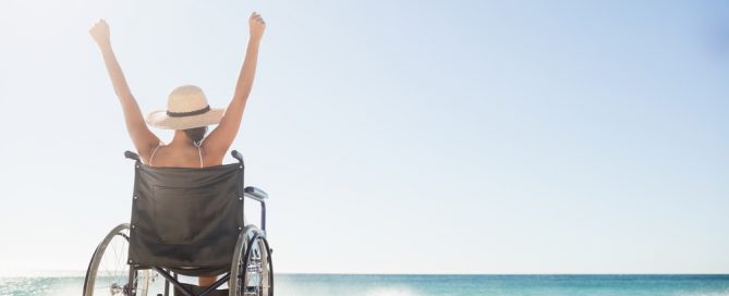 manual wheelchair on beach